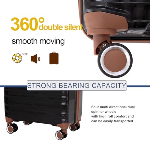 Travelhouse 5-Piece PP Hardside Luggage Set with Spinner Wheels & TSA Lock