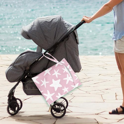 Pink Starfish Wet Bag for Swimsuit Travel Beach Baby Cloth Diapers - color: Pink Starfish