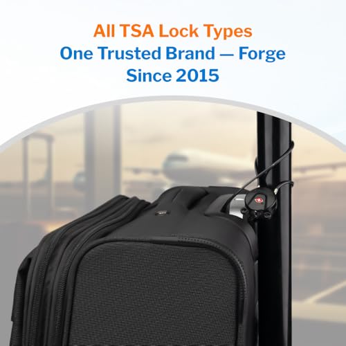 Forge TSA Approved Luggage Locks, Ultra-Secure Dimple Key Travel Lock, Extra long-15'' Cable Locks with Zinc Alloy Body - size: 15'' Long Cable Lock