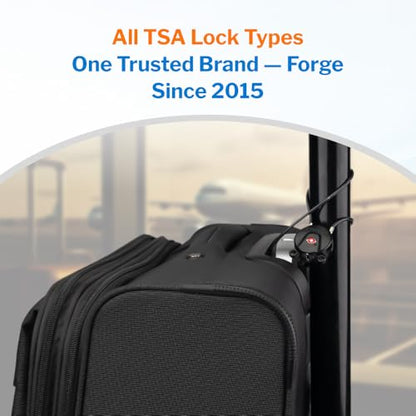Forge TSA Approved Luggage Locks, Ultra-Secure Dimple Key Travel Lock, Extra long-15'' Cable Locks with Zinc Alloy Body - size: 15'' Long Cable Lock