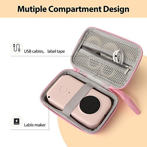 TUGUAI Label Maker Case, Hard Carrying Box (Box Only, Pink) - color: Pink