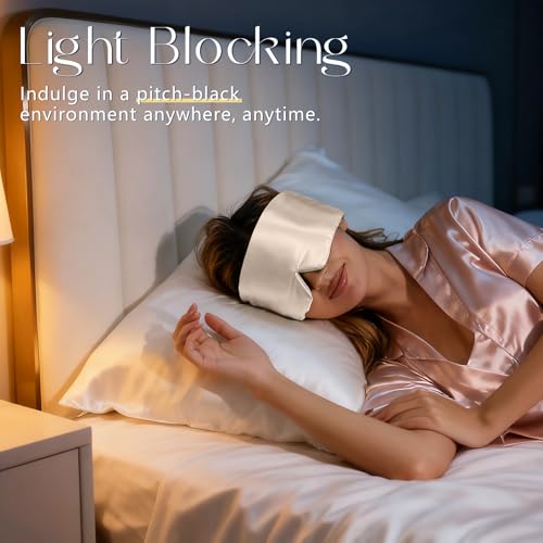 ZIMASILK 22 Momme 100% Mulberry Silk Sleep Mask - Full Silk Filled - color: Taupe