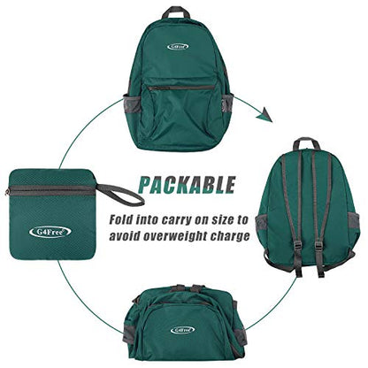 G4Free 20L Lightweight Packable Backpack Travel Hiking Daypack Foldable Backpack for Men Women - color: Green Update, size: 20L