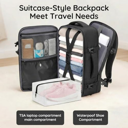 Taygeer Travel Backpack for Men, TSA Travel Laptop Backpack with Shoe Pouch - color: Black