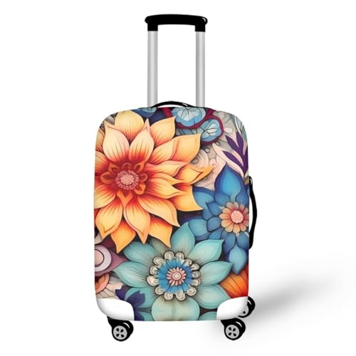 BIGCARJOB Blossom Floral Luggage Cover for Travel Suitcase Protector Suitcase Cover Washable Baggage Cover Travel Luggage Accessories - color: Vintage Blossom Floral, size: L(26"-28"cover)
