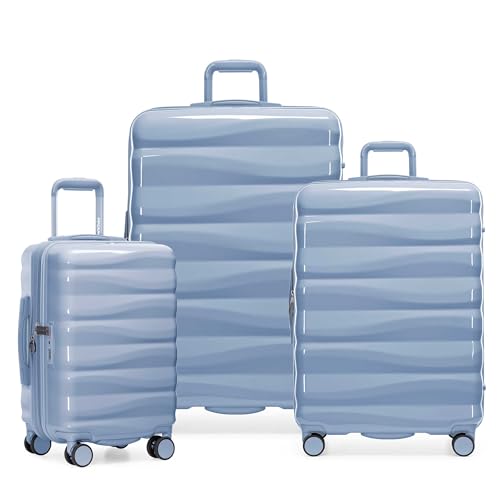Traveler's Choice Edinburgh II Hardside Spinner Luggage, TSA Lock, Blue, 3 Piece Set (21/25/29) - color: Blue, size: 3 Piece Set (21/25/29)