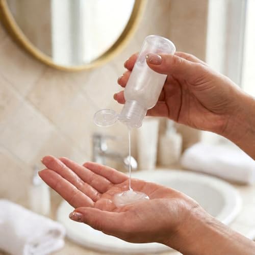 6 Pcs 1.7oz/50ml Travel Size Bottles for Toiletries, Clear Lid - color: Clear Lid, size: 50ml