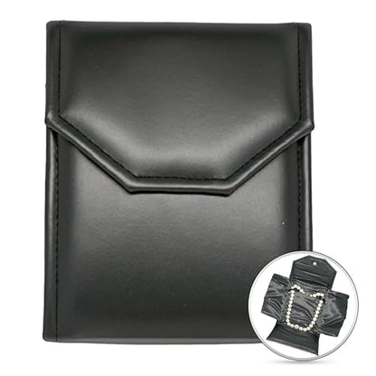 Novel Box Necklace Display Pearl Folder, 7x5 Inch Jewelry Case, Black/Black - color: Black/Black Stitched, size: Small