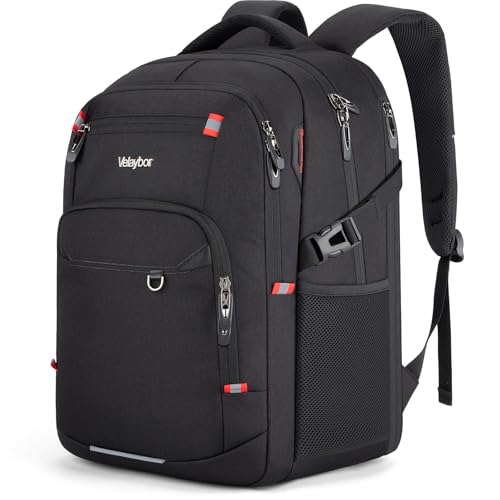 40L Expandable Laptop Travel Backpack With Anti-Theft & Lay-Flat - color: Black, size: 15.6 inches