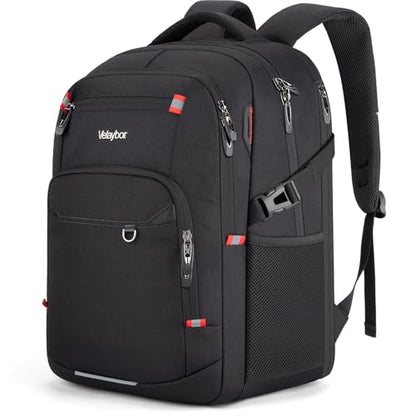 40L Expandable Laptop Travel Backpack With Anti-Theft & Lay-Flat - color: Black, size: 15.6 inches