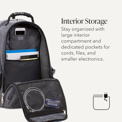 SwissGear Travel Gear 1900 Scansmart TSA 대형 노트북 백팩 여행, 학교 및 비즈니스 용 - 17인치 노트북에 적합), 19004415 - color: 헤더 그레이.