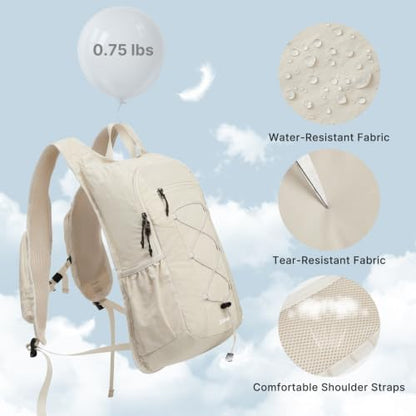 G4Free 20L Lightweight Packable Hiking Backpack for Women Men - color: Beige