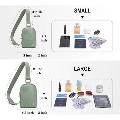 INICAT Anti Theft Crossbody Bag for Women, Small Sling Purse - color: Sage Green, size: Small