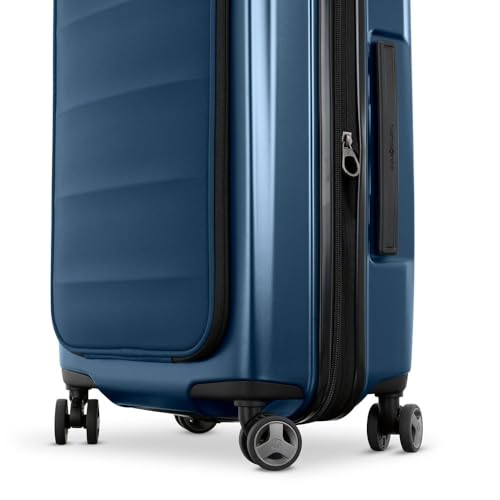 Samsonite Octiv Lightweight Hardshell 21-Inch Pro Carry-On Luggage - Durable & Impact Resistant, 360° Aero Trac Spinner Wheels, Adjustable Handle, Expandable Suitcase, TSA Approved Lock - Blue - color: Blue Denim, size: Front Pocket Carry-On 21 inch