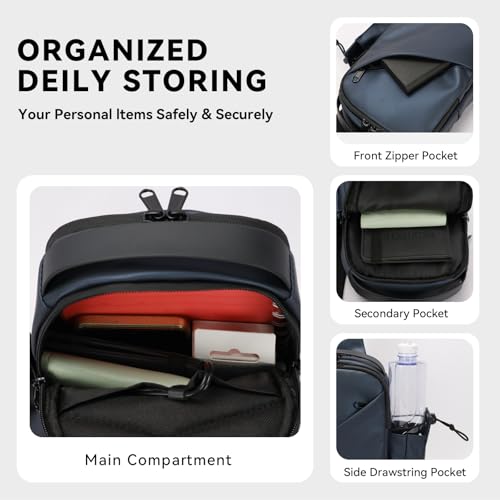 VJI Waterproof Sling Backpack, Adjustable Crossbody Sling Bag for Urban Travel
