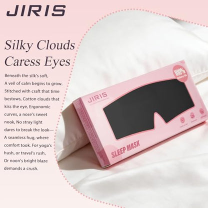 22Momme Silk Padded Sleep Eye Mask for Side Sleeper Men Women Black - color: Black