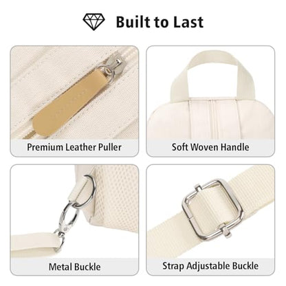 PACKISM Small Backpack Purse for Women - Convertible Sling Bag - color: Beige（larger Side Pockets）