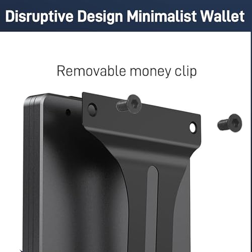 Minimalist Carbon Fiber Wallet for Men, Money Clip Cash Strap Wallet, RFID Blocking Metal Wallet Aluminum Card Holder,Front Pocket Wallet(Matte Black) - color: B1 Matte Black