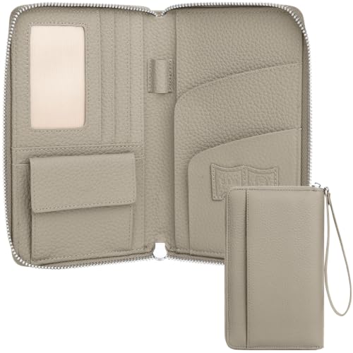RFID Passport Holder for Travel Family with Coin Pocket,E-Grey - color: Elephant Grey