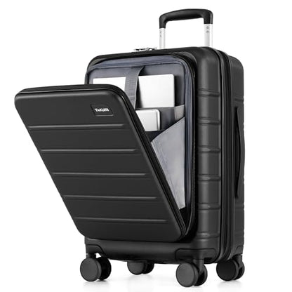 TAKUMI Suitcases with Wheels, Expandable Carry on Luggage, Black, 20 Inch - color: Black, size: 20 Inch
