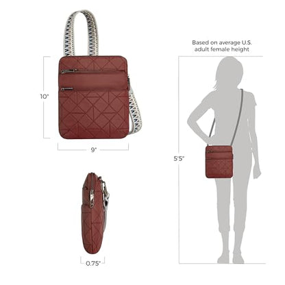 Travelon Anti-Theft Boho Slim Crossbody - color: Paprika