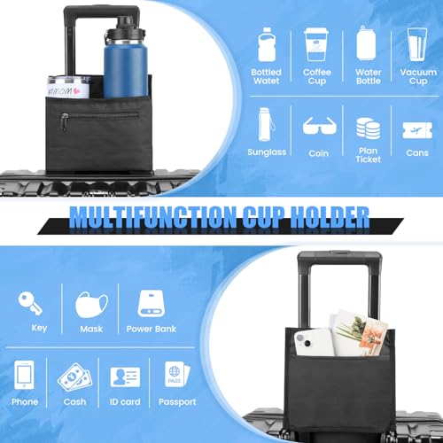 2 Pack Luggage Travel Cup Holder for Suitcase, Drink Carrier for Traveler - color: 2 pack black