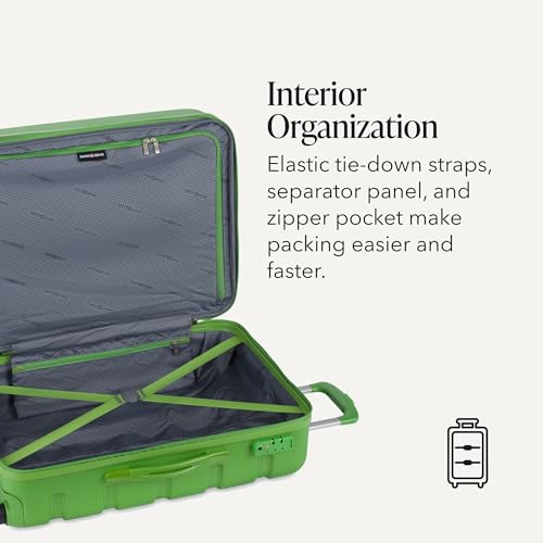 SwissGear 7366 Signature Hardside Expandable Luggage with Spinner Wheels, TSA Lock, Green, Checked-Medium 23-Inch - color: Green, size: Checked-Medium 23-Inch