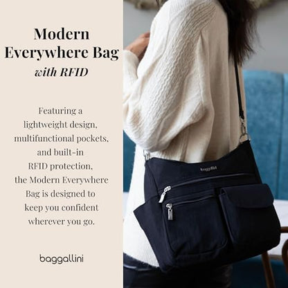 Baggallini Modern Everywhere Crossbody Bag for Women 11x9x4.5 Rfid Hobo Bag - color: Pool