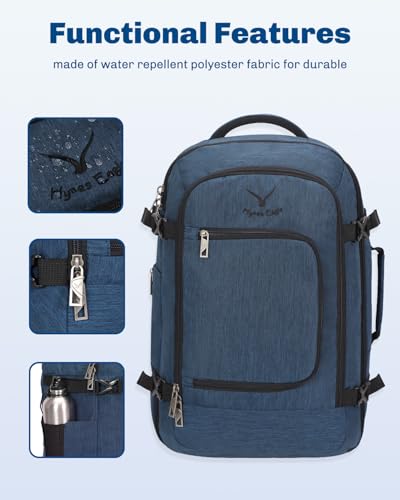 Hynes Eagle Travel Backpack 40L Flight Approved Carry on Backpack Men Large Cabin Weekender Laptop Backpack Women 15.6 inches - color: Blue 24