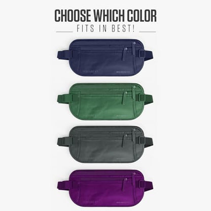VENTURE 4TH Travel Money Belt, RFID Blocking Passport Holder - Sleek Navy - color: Sleek Navy Blue