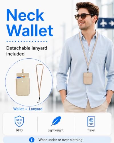RFID-Blocking Travel Bra Wallet, Hidden Money Pouch with Elastic Strap - color: Nude, size: Credit Card Size