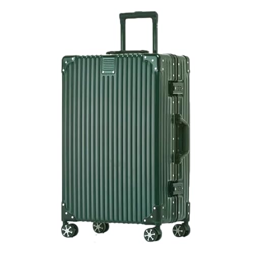 HotWay Zipperless Suitcase with Aluminum Frame, Checked In 24 Inch, Green - color: Green, size: Checked in 24inch