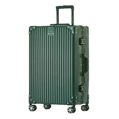 HotWay Zipperless Suitcase with Aluminum Frame, Checked In 24 Inch, Green - color: Green, size: Checked in 24inch