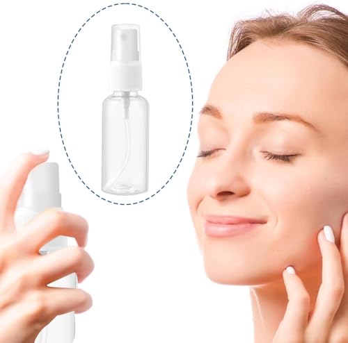 GANPUB 2 Pcs Spray Bottles Clear Plastic Spray Bottles Small Spray Travel Size Fine Mist Perfume Bottle Refillable Mini Empty Spray Bottle for Perfume Hair Travel Refillable Containers（1oz/30ml ）
