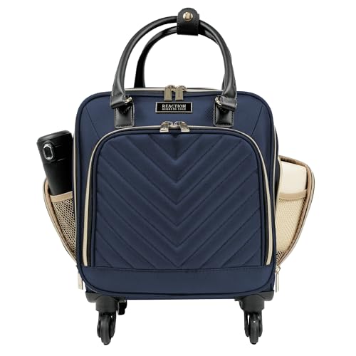 Kenneth Cole REACTION Chelsea Chevron Quilted Luggage, Navy, Underseater, 17-Inch Carry On - color: Navy, size: 17-Inch Underseater