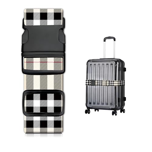 Luggage Straps for Suitcases, Heavy Duty Travel Belt with Quick-Release Buckle, Adjustable Suitcase Strap, Cute Luggage Accessories for Travel Classic Plaid - color: Classic Plaid