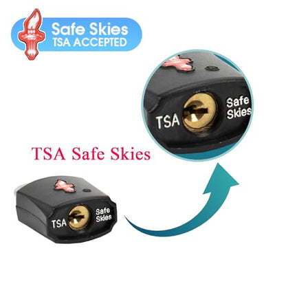TSA Keyed Alike Luggage Lock 6-Pack Black – Family Travel Set - color: 004S 6PACK BLACK