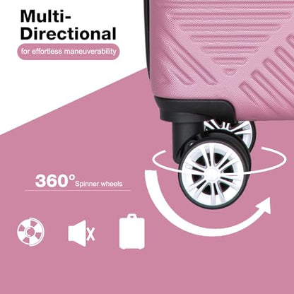 Tripcomp Carry-on Luggage Set 2 Piece Hardside Suitcase with Spinner Wheels - color: Pink-2, size: 2 Piece Set(14/20)
