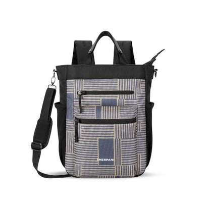 Sherpani Soleil, Anti Theft Convertible Backpack Tote (Passport) - color: Blue Print