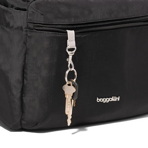 Baggallini Flap Laptop Backpack - 15"x11" Lightweight Work Travel Bag w/Luggage Sleeve & RFID - color: Mulberry