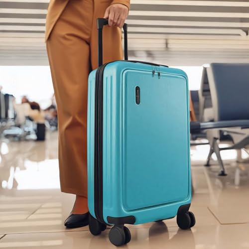 TRAVELARIM 24 Inch Checked Luggage with Spinner Wheels, Medium Suitcase | Expandable, Durable Hard-Shell, Scratch-Resistant, 360° Spinner Wheels, TSA Lock, Travel-Friendly, Teal - color: Teal, size: Medium 24-Inch Checked