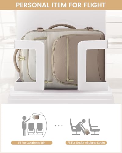 LOVEVOOK Travel Essentials Carry on Backpack 50L Travel Backpack for Women Men,Waterproof TSA Personal Item Travels Bag Airline Flight Approved,Large Carry on Luggage Laptop Backpack with Packing Cube - color: Off-white - Grayish Pink - Dark Brown, size: