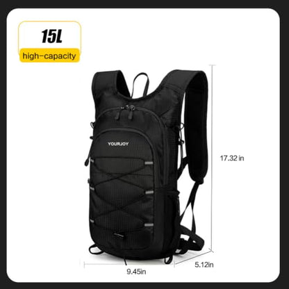 15L Hiking Backpack Small Travel Camping Packable for Men Women，Black - color: Black