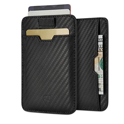 Vaultskin CHELSEA Slim Leather Card Wallet for Men, RFID (Carbon) - color: Carbon Black