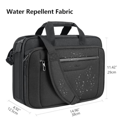 VANKEAN Laptop Briefcase Fits 15.6"-16" Laptop Slim Expandable Shoulder Bag - color: Black-black, size: 15.6"
