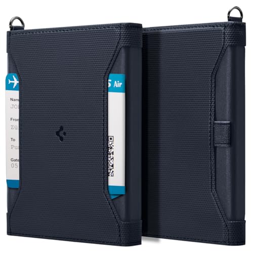 Spigen Life Passport Card Cover Holder, RFID Blocking - color: Navy Blue