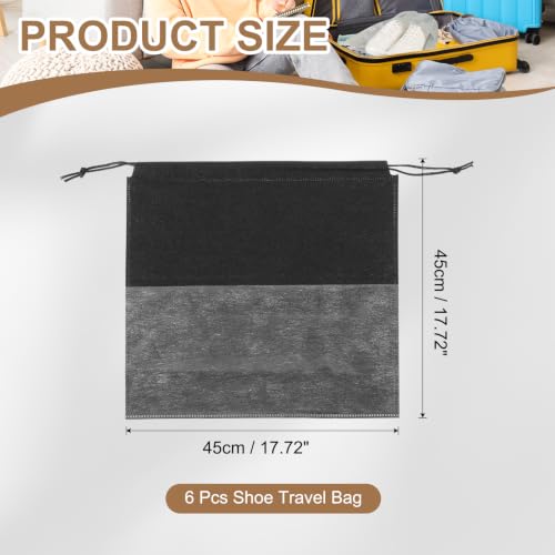PATIKIL Shoe Bags for Travel 18" Dustproof Drawstring Bags Dust Cover 6Pcs - color: Black, size: 18"