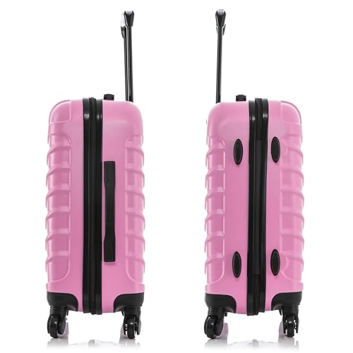 InUSA ENDURANCE Luggage with Spinner Wheels | Durable Lightweight Hardshell Suitcase, Spacious Travel Bag with Handle and Trolley | 20-Inch Carry On Small Luggage | Pink - color: Pink, size: 20 Inch