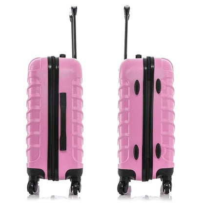 InUSA ENDURANCE Luggage with Spinner Wheels | Durable Lightweight Hardshell Suitcase, Spacious Travel Bag with Handle and Trolley | 20-Inch Carry On Small Luggage | Pink - color: Pink, size: 20 Inch