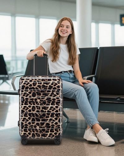 Luggage Sets 2 Piece, Hard Shell Expandable Carry on Suitcase with Spinner Wheels and TSA Lock, Lightweight Travel Luggage Set - color: Cheetah, size: 2 Piece Set (20/24inch)